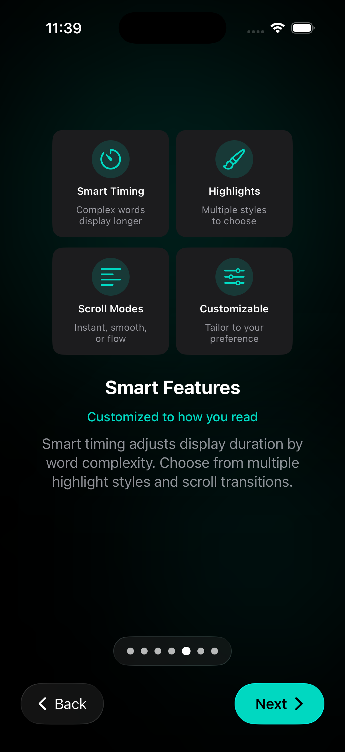 speed reading app vs text to speech comparison screenshot showing visual paced reading, spoken playback controls, and mixed reading workflows on iPhone