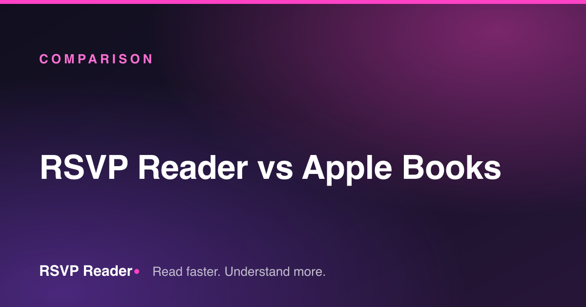 RSVP Reader vs Apple Books — RSVP Reader