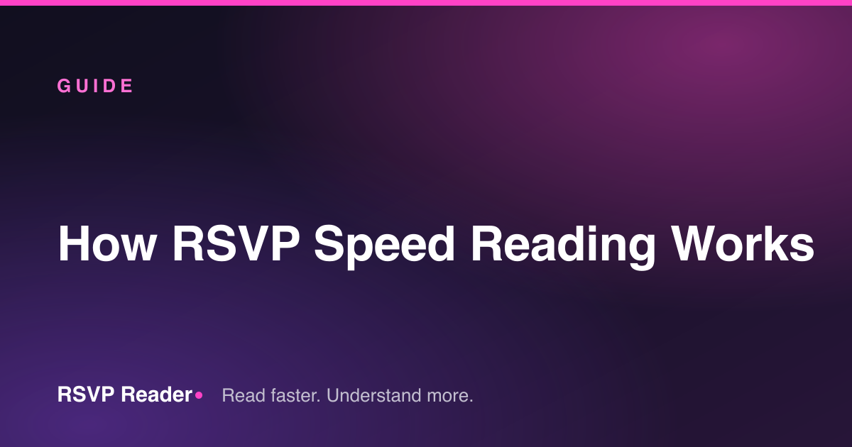 How RSVP Speed Reading Works — RSVP Reader